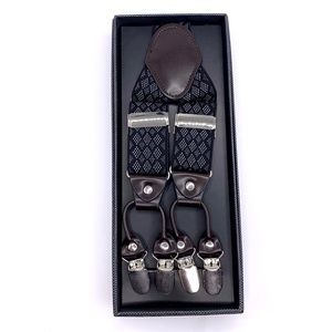 Suspenders Men's Black Diamond Pattern